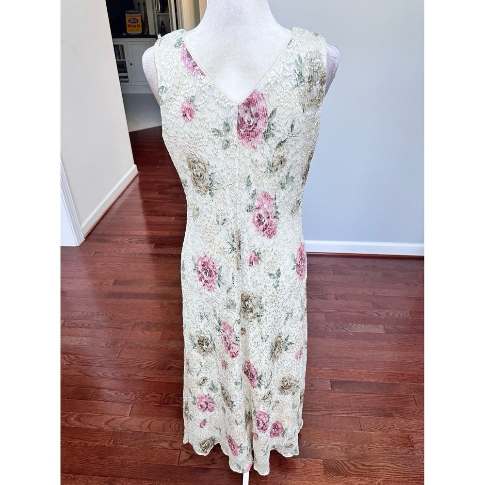 Vintage‎ Y2K 2000s DressBarn CottageCore Valley Girl Coquette Floral Maxi Dress - Picture 7 of 11